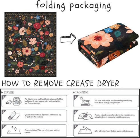 Large Machine Washable Bohemian Flower Carpet for Living Room and Bedroom Decoration