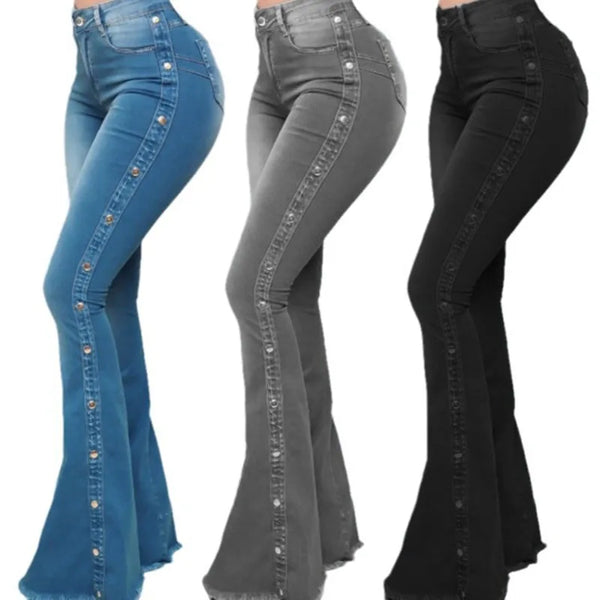 High Waisted Denim Jeans For Women Slim Fit Elastic Cotton Denim With Vintage Pockets