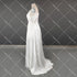 Customized Illusion Tulle Off Shoulder Lace Wedding Gowns A Line Long Sleeves Ruched Satin Bridal Dress