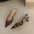 Elegant Pointed Toe Slingback Sandals Low Heel Mules