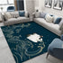 Classical Elegant Blue Rug for Retro Living Room and Bedroom Carpet Decoration