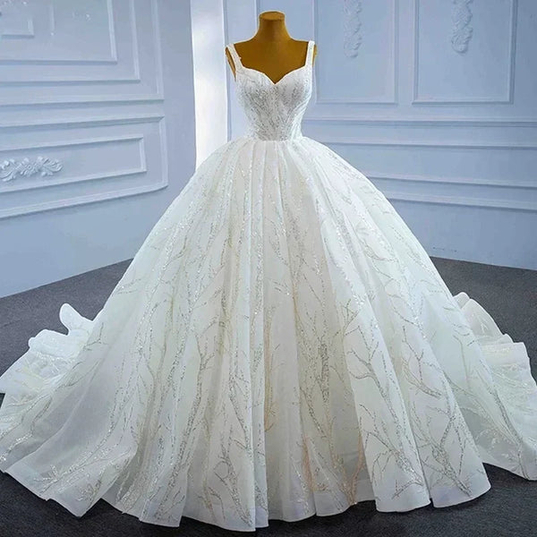 Customized Luxury Elegant Sweetheart Wedding Dress Lace Bridal Gowns Floor-Length Ball Gown