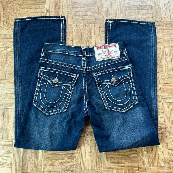 Pocket Embroidery Retro Baggy Jeans Streetwear Vintage Pants