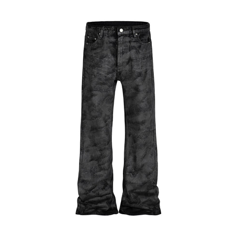 High Street Baggy Flare Jeans for Men Y2k Denim Trousers