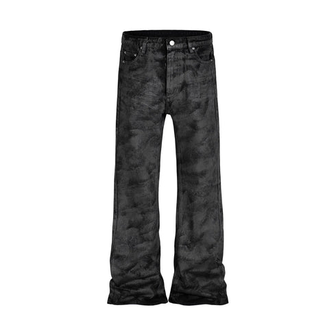 High Street Baggy Flare Jeans for Men Y2k Denim Trousers