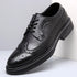 Elegant Men's Formal Dress Brogue Shoes - Slip-On British Gentleman Oxfords for Weddings and Special Occasions