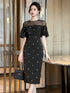 Work Style Striped Floral Formal Occasion Dress Women Clothes