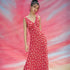Floral Printed Women Tank Dress Slim Fit Deep V Neck Elegant Streetwear