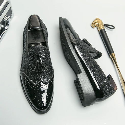 Luxury Oxford Shoes for Men - Height Increasing Patent Leather Formal Loafers for Office and Wedding Occasions, Plus Size Available