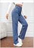 Denim Jeans Women Straight Pants High Waist Loose Basics Ankle Length Y2k Streetwear Slight Stretch