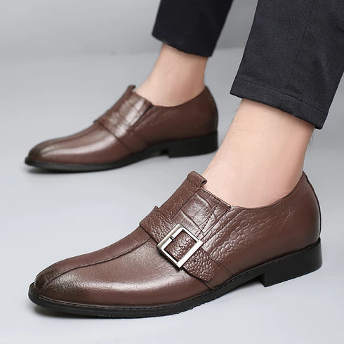 British Style Genuine Leather Wedding Oxfords Business Shoes for Men Casual Office Work Dress Footwear