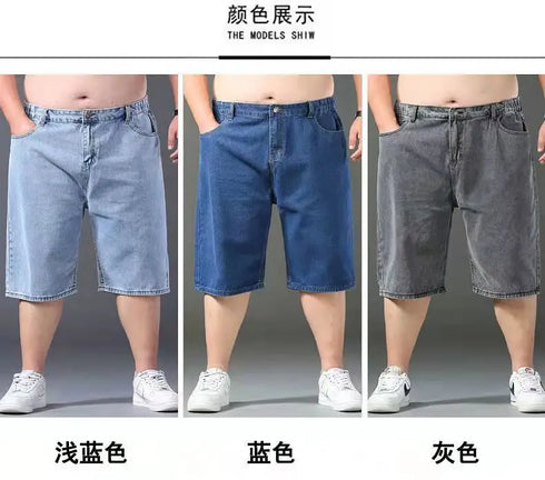 Summer Big Size Men Essentials Oversize Denim Shorts Casual Jorts