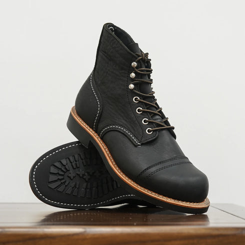 Rugged Genuine Leather Mid-Calf Moctoeboots for Men - Durable Work Boots