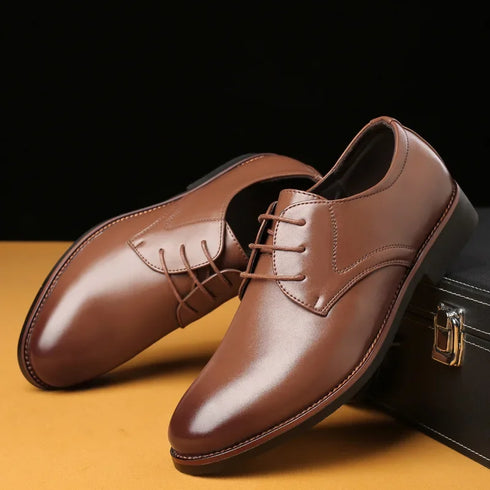 Men Breathable Leather Shoes Soft Sole Business Casual Footwear