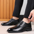Leather Men Casual Shoes Breathable Formal Dress Shoes Lace-Up Non-Slip Driving Footwear