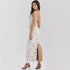Suninheart Winter Women's Evening Dress Elegant Lace Up Maxi Dress for Special Occasions