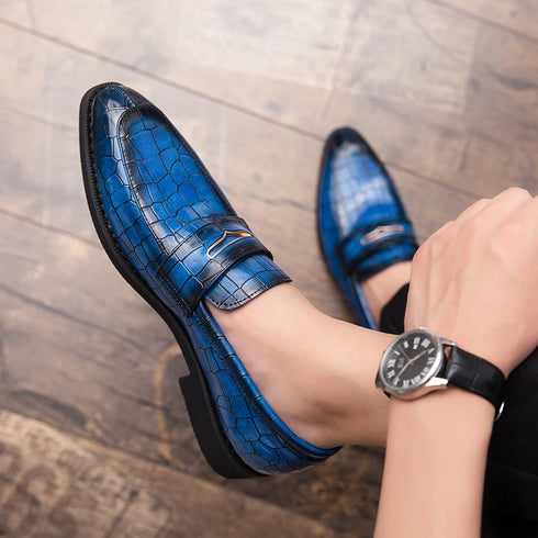 Stylish Italian Leather Penny Loafers for Men - Classic Dress Shoes for Weddings and Formal Events, Available in Big Sizes 38-48