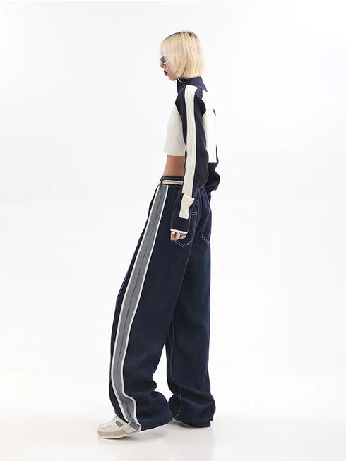 Womens Baggy Denim Jeans - High Waist Straight Leg Streetwear Trousers for Effortless Fall Outfits with Jeans, Perfect for Any Season