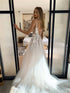 Sexy V-neck Wedding Dress Spaghetti Straps Boho A-line Gown