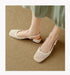 Woven Square Toe Mid Heel Sandals For Women Stylish