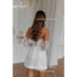 Elegant A-Line Mini Wedding Dress Strapless Sequined Vintage Style