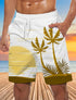 Men's Board Shorts Swim Shorts Drawstring 3D Coconut Tree Beach Shorts