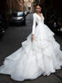 Gorgeous Wedding Dresses V-Neck Backless Long Sleeve Gowns
