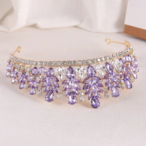Baroque Crystal Bridal Tiara Headband - Elegant Rhinestone Hair Jewelry for Women