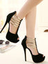 Elegant Stiletto Platform Pumps for Women - Chic Slingback Wedding Shoes