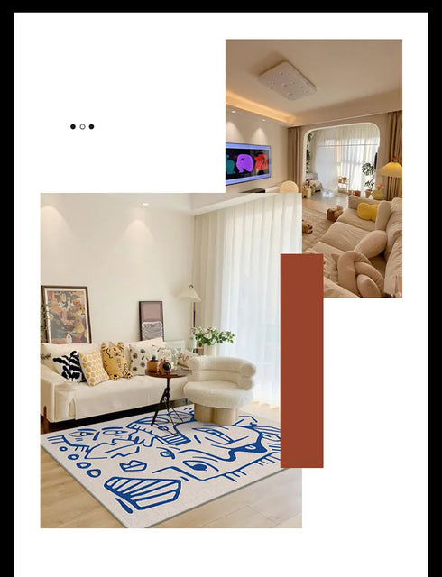 Geometric Irregular Lines Large Area Living Room Carpet Soft Fluffy Bedroom Rug Modern Home Decoration