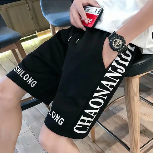 Graphic Plaid Shorts for Men Drawstring Designer Summer Cotton Stylish Thin