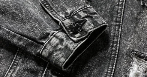 Men's Slim Fit Ripped Denim Jacket with Print for Hip Hop Style - Trendy Outerwear for Dance and Casual Wear