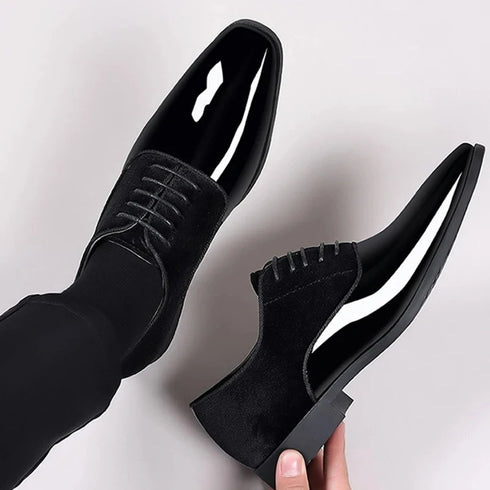 Stylish Black Lace-Up Oxfords for Men - Formal Office & Party Shoes
