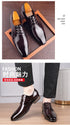 Luxury Designer Men's Oxfords - Lace-Up Patent Leather Pointed Dress Shoes for Formal Occasions and Business Events