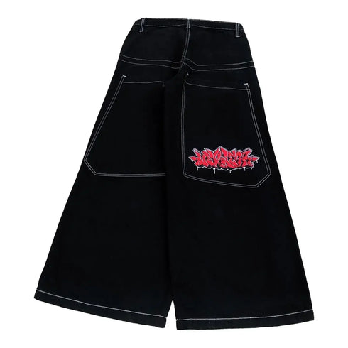 Baggy Jeans Women Wide Leg High Waist Vintage Washed Print Streetwear Casual Everyday Relaxed Fit
