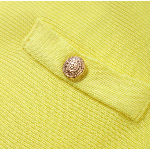 Knit Elegant Button Dress for Women Sleeveless O-neck Pocket Mini Dress Summer Fashion Slim Fit