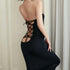 Summer Ice Silk Open Back Dress For Formal Occasions