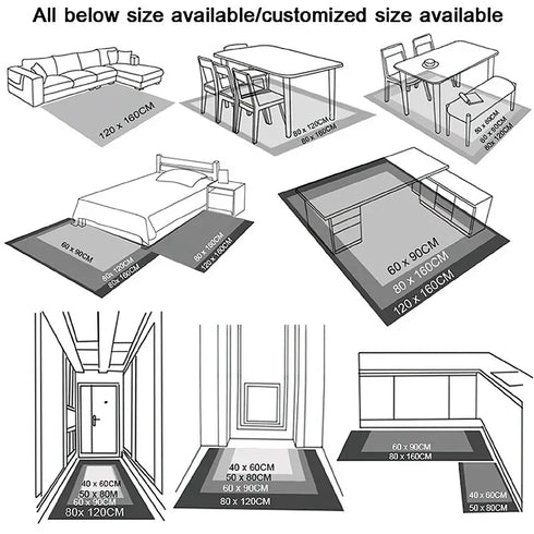 Retro Persian Carpet Abstract Ornament Rug for Living Room Bedroom Non Slip Floor Mat