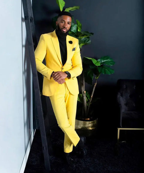 Men's Slim Fit Single Breasted Suit for Wedding and Formal Party Wear