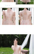 Off Shoulder Bridesmaid Dress Elegant Bubble Sleeve Floral Print Aline Gown For Party