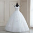 Sweetheart Lace Applique Ball Gown Wedding Dress with Long Train