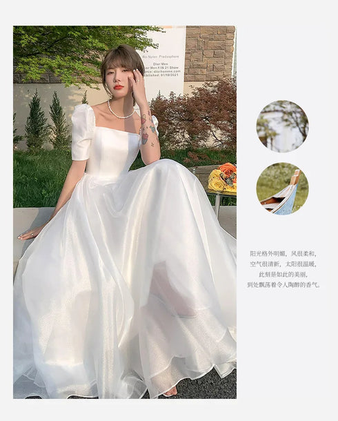 White Sweat Princess Wedding Dress for Banquet Ball Prom