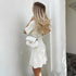 Elegant Knitted Mini Dress for Women Slim Fit Ribbed Knit with Metal Buttons Short Sleeve Holiday Party Dress