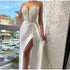White Angel Feather Dress Luxury Design Women's Off Shoulder Elegant Long Dress for Parties and Weddings