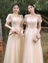 Bridesmaid Dress With Square Neck And Bow Ankle Length Organza With Floral Appliques Bridal Gown Style