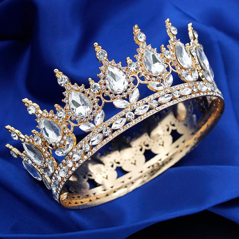 Elegant Baroque Round Tiara for Bridal and Special Occasions