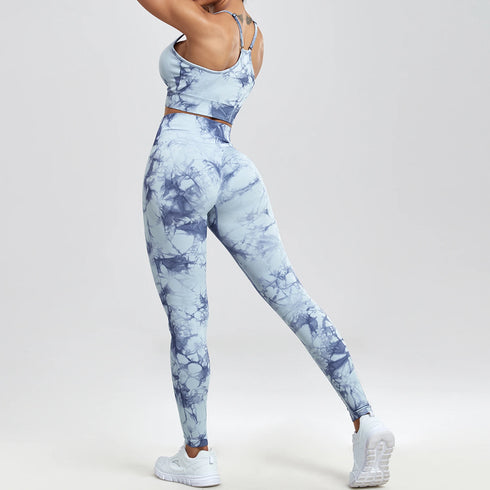 Seamless Tie Dye High Waist Stretch Leggings Set for Women - Perfect for All Seasons and Casual Outfits Inspo