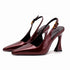 Elegant Pointed Toe Women Sandals Square Heel Strappy