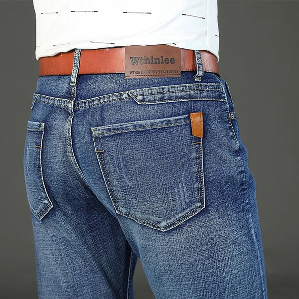 Classic Business Fashion Jeans for Men - Stretch Denim Trousers
