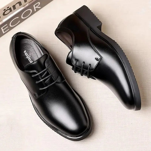 Leather Shoes for Men Casual Derby Square Toe Business Style
